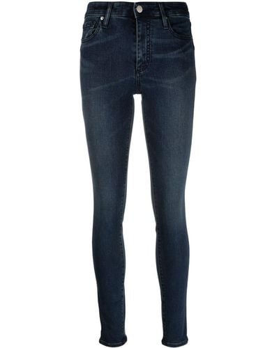 Armani Exchange Skinny-Jeans mit hohem Bund - Blau