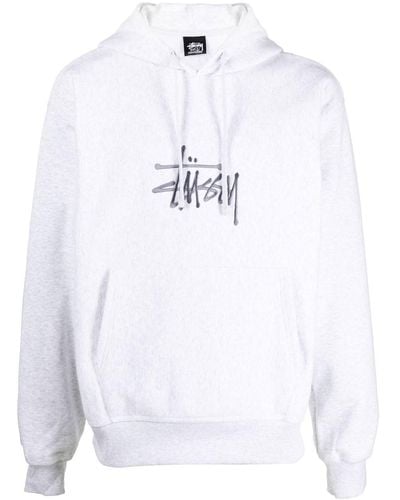 Stussy Embroidered-logo Hoodie - White