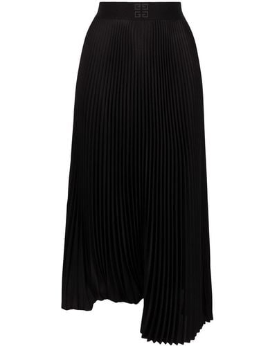 Givenchy 4g Asymmetric Pleated Skirt - Black