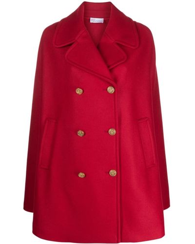 RED Valentino Double-breasted Wool-blend Cape - Red