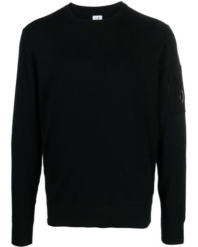 C.P. Company Lens-detail fine-knit sweatshirt - Nero