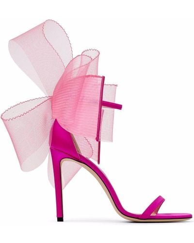 Jimmy Choo Sandales à détail de nœud - Rose