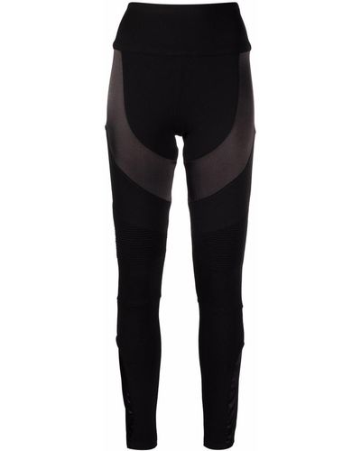 Philipp Plein Paneled Cotton leggings - Black