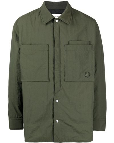 Maison Kitsuné Bold Fox Head-motif Padded Shirt Jacket - Green
