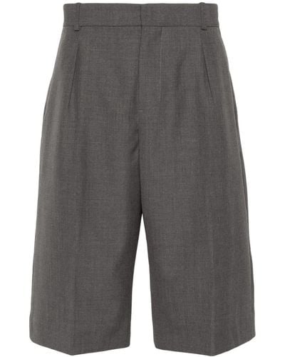 WOOD WOOD Pleat-detail Tailored Shorts - Gray