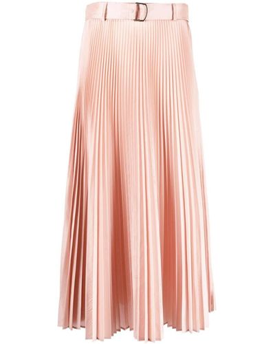 Max Mara A-line Pleated Midi Skirt - Pink
