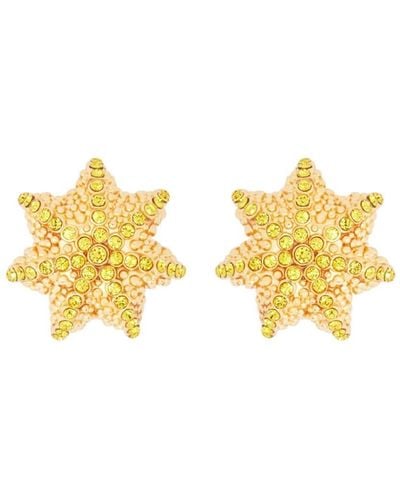 Oscar de la Renta Crystal-embellished Cactus Stud Earrings - Metallic