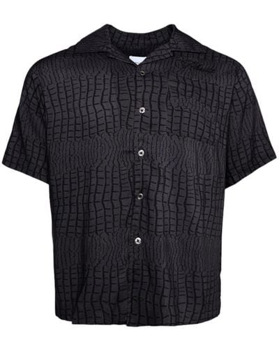 Rhude Camisa con estampado de piel de cocodrilo - Negro