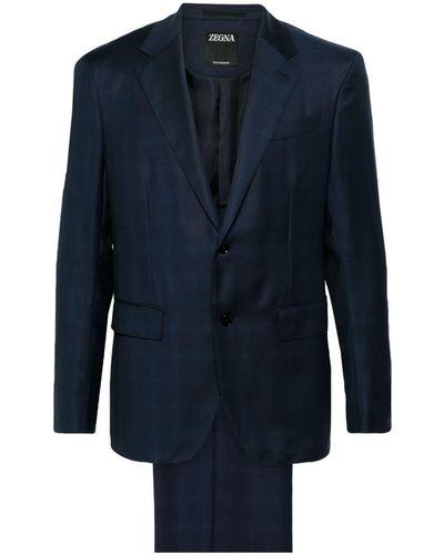 Zegna Karierter Anzug - Blau