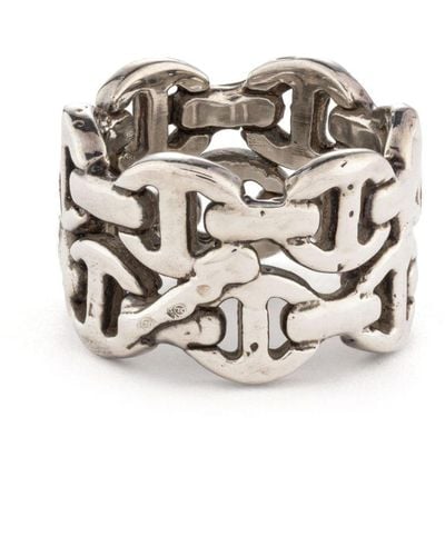 Hoorsenbuhs Sacred Melted Double Classic Tri Link Ring - White
