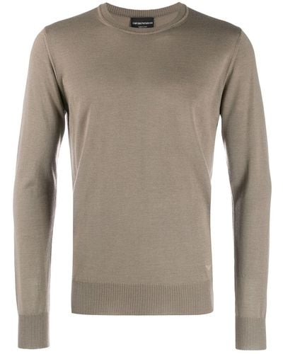 Emporio Armani Ribbed Detail Sweater - Gray
