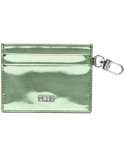 Gcds Comma Mirror Leather Card Holder - Green