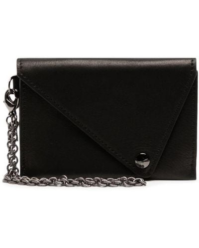 discord Yohji Yamamoto Portefeuille Triangle en cuir - Noir