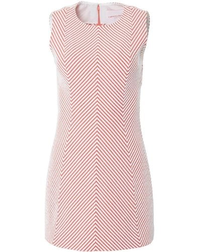 Carolina Herrera Chevron-stitch Sleeveless Minidress - Pink