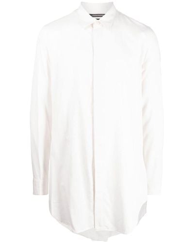 Julius Concealed Front-fastening Shirt - White