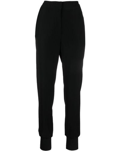 Emporio Armani High-waisted Fitted-ankle Pants - Black