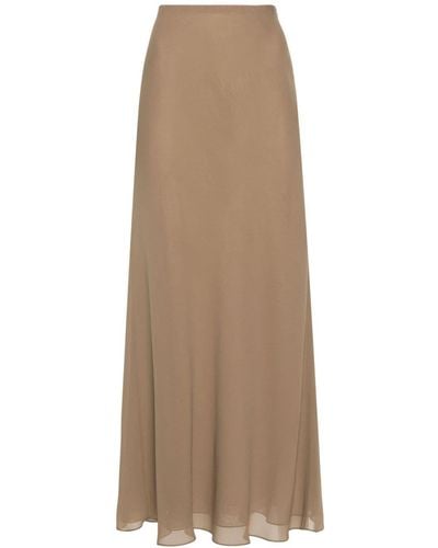 Khaite Mauva Silk A-line Skirt - Bruin
