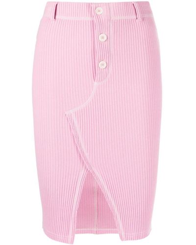 Moschino Jeans Ribbed-knit Stretch-cotton Skirt - Pink