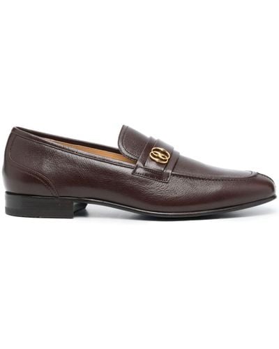 Bally Suisse Logo-plaque Leather Loafers - Brown