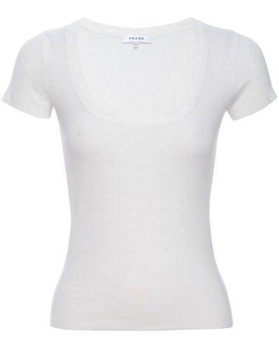 FRAME Ribbed Modal T-shirt - White