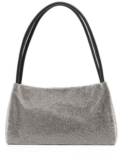 STAUD Penny Crystal-embellished Shoulder Bag - Gray
