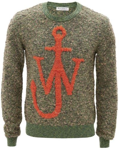 JW Anderson Intarsia Anchor Motif Knit Sweater - Green