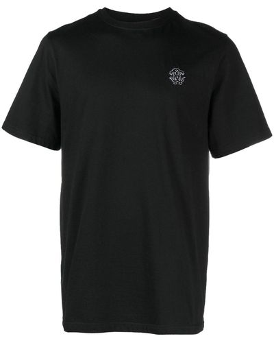 Roberto Cavalli T-shirt à motif Mirror Snake brodé - Noir