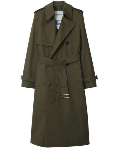 Burberry Notched-lapel Cotton Trench Coat - Green