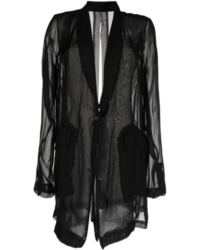 Masnada Flared Long-sleeved Jacket - Black