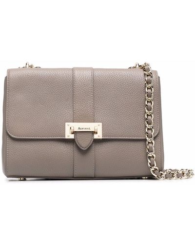 Aspinal of London Lottie Pebbled Leather Bag - Grey