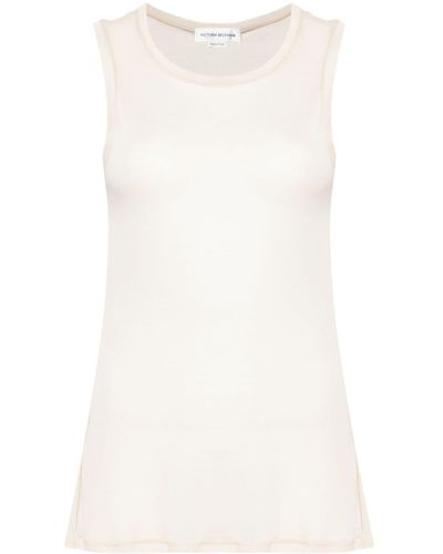 Victoria Beckham Semi-transparentes Trägershirt - Weiß
