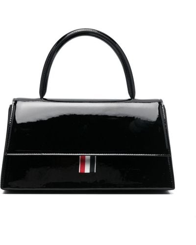 Thom Browne Signature-web Detail Handbag - Black