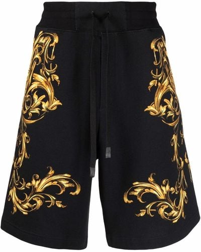 Versace Pantalones cortos con motivo barroco - Negro