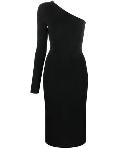 Victoria Beckham Vb Body One-shoulder Midi Dress - Black
