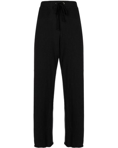 James Perse French-terry Cropped Track Trousers - Black