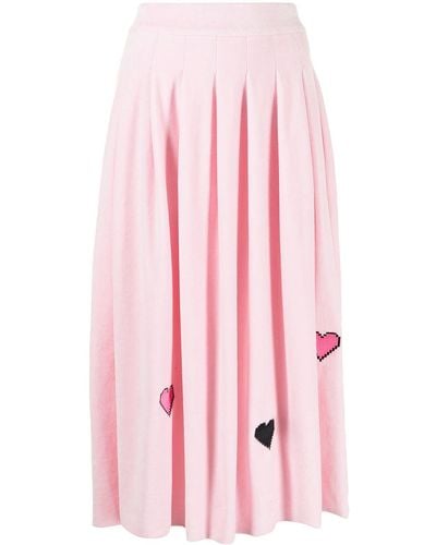 Natasha Zinko Heart Pleated Skirt - Pink