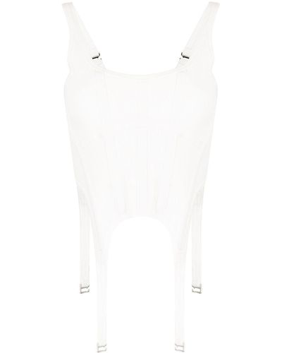 Dion Lee Ribbed Combat Corset Top - White