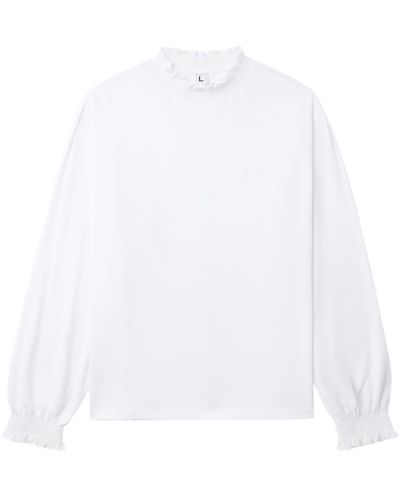 Random Identities Ruffled Cotton Sweatshirt - White