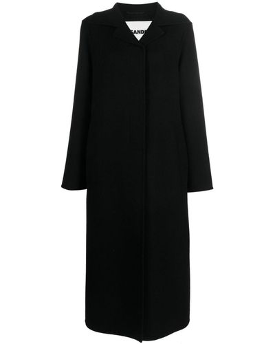 Jil Sander Single-breasted Cashmere Coat - Black