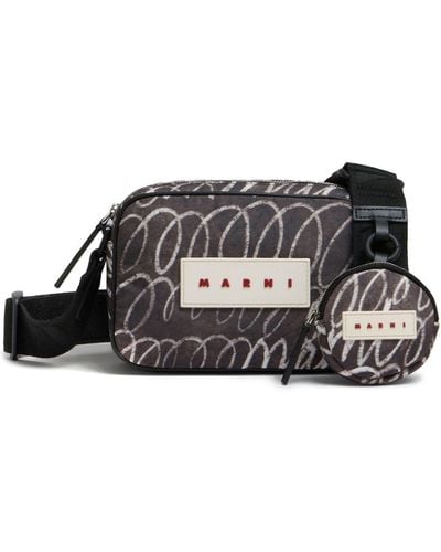 Marni Logo-patch Shoulder Bag - Black