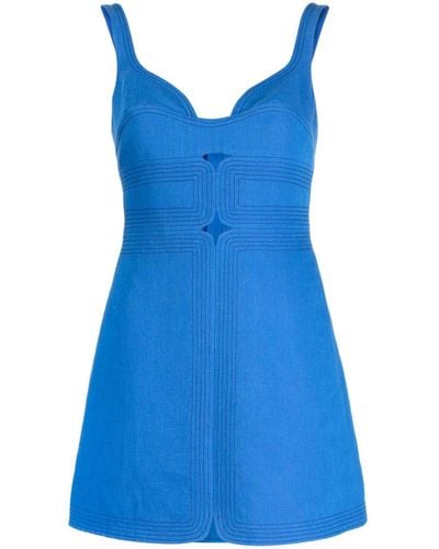 Acler Briar Sweetheart-neck Dress - Blue