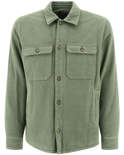 A.P.C. Alessio Cotton Shirt Jacket - Green