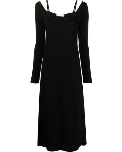 Proenza Schouler Black Compact Jersey Midi Dress