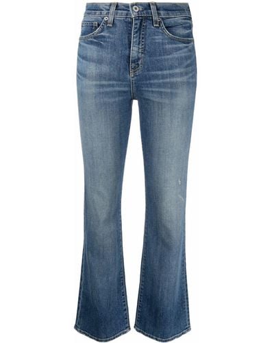 Nili Lotan High-rise Bootcut Bleach-effect Jeans - Blue