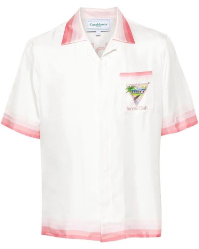 Casablancabrand Tennis Club Icon Silk Shirt - White