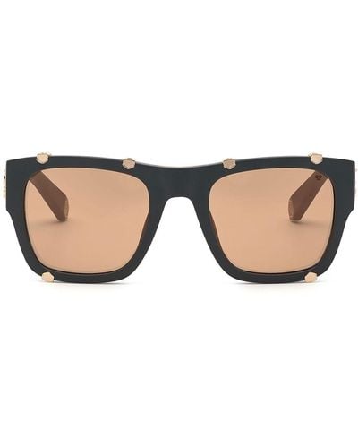 Philipp Plein Icon Hexagon Square-frame Sunglasses - Brown