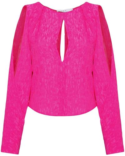 IRO Maurita Textured-finish Top - Pink