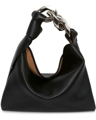 JW Anderson Small Chain Leather Shoulder Bag - Zwart