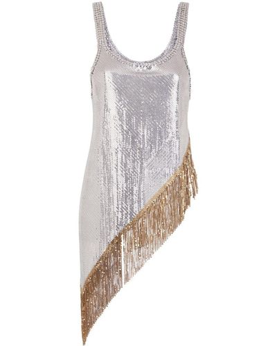 Rabanne Fringed Chainmail Tank Top - White