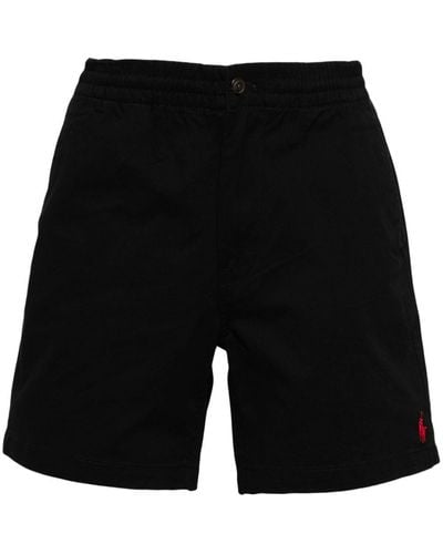 Polo Ralph Lauren Embroidered-logo Deck Shorts - Black